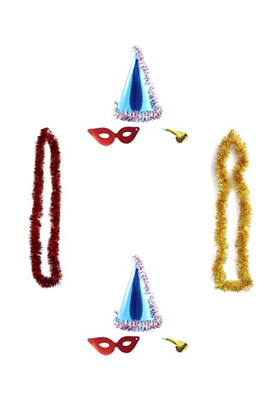 Yıldız Süs Yılbaşı Parti Seti Karton Şapka Kotyon Set Ve Boyun Süsü 2'li