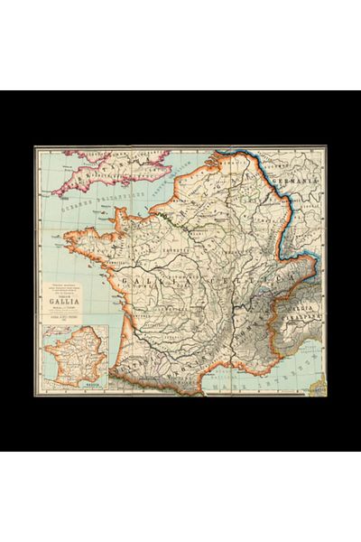 Pixxa Vintage Map Of France (1887) France Map Mug Cup