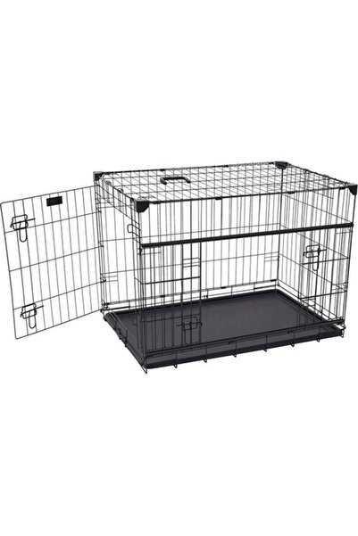 Flip Katlanır Köpek Kafesi Siyah 76x53x61h Cm