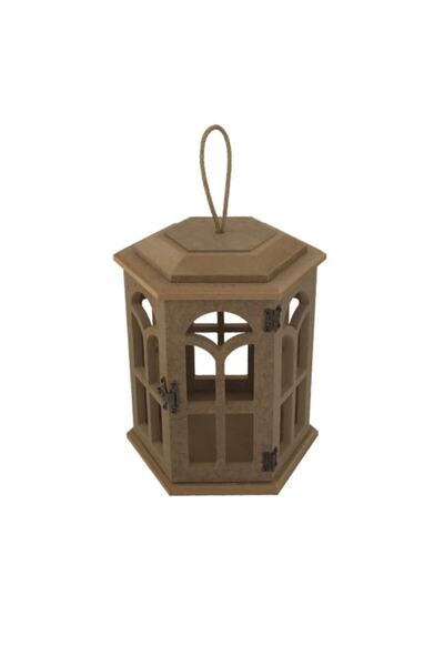 Genel Markalar Ahşap Ham Mdf Boyanabilir Büyük Boy Dekoratif Fener-şamdan-mum...