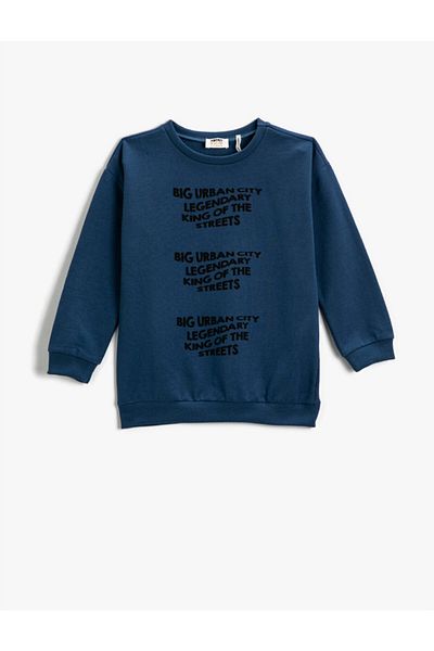 Koton Printed Long Sleeve Sweatshirt Crew Neck
