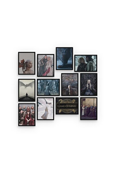 Genel Markalar Game Of Thrones 12 Parça Ahşap Mdf Tablo Zlltb424