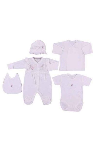 Aziz Bebe White Baby Girl 5083 Model Hospital Release Set of 5
