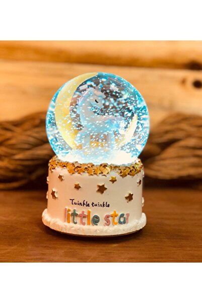 Genel Markalar Uçan Unicorn Işıklı Gece Lambası Kar Küresi