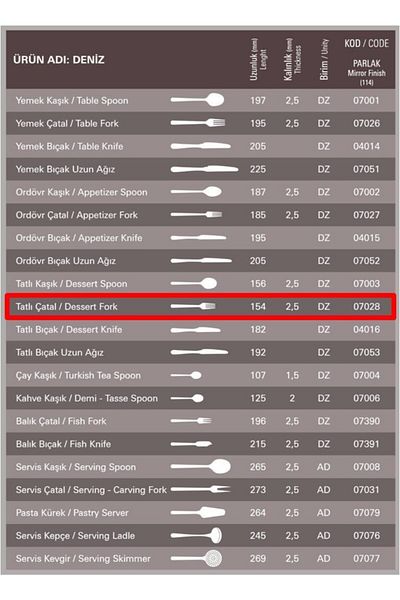 Aryıldız Sea Sweet Fork 12 Pieces