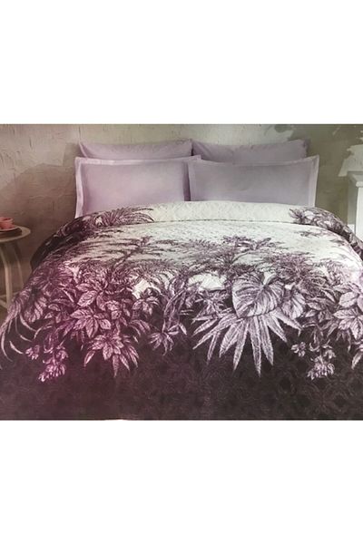 Özdilek Purple Botanical Pattern Double Blanket