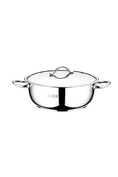 OMS PASLANMAZ Gray 2006 32*12 cm / 9.0 Lt. Steel Combed Pot