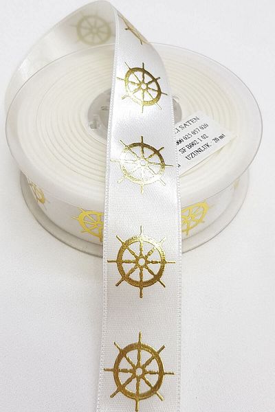 Hobigram Τυπωμένη σατέν κορδέλα 2,5 cm – Ειδικό σχέδιο, αξεσουάρ, ποιοτική παραγωγή, λαμπερό στυλ – Κορδέλα –