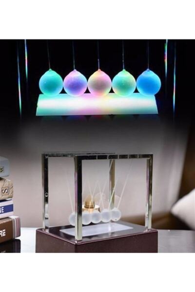 Genel Markalar Led Işıklı Newtons Balans Newton Beşiği Bilye Topları