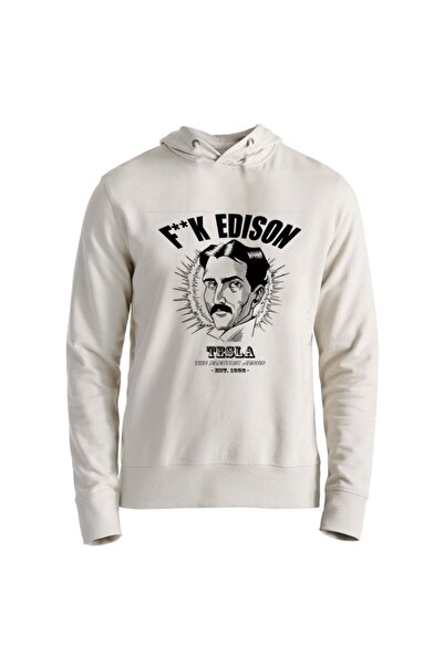 Alfa Tshirt Unisex Kids Ecru Tesla Edison Sweatshirt
