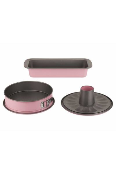 Tantitoni Pink Colored 3-Piece Clamp Cake Mold Pink