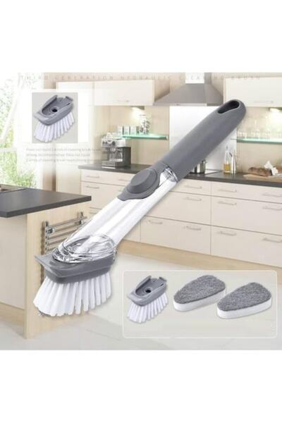 rennway Deterjan Hazneli Ergonomik Bulaşık Fırçası 3 Başlıklı