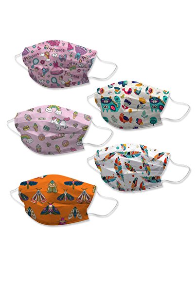 Melantis Medikal Meltblownlu 3 Katlı Telli Cerrahi Maske Kız Çocuk 1 Kutu = 50 Adet