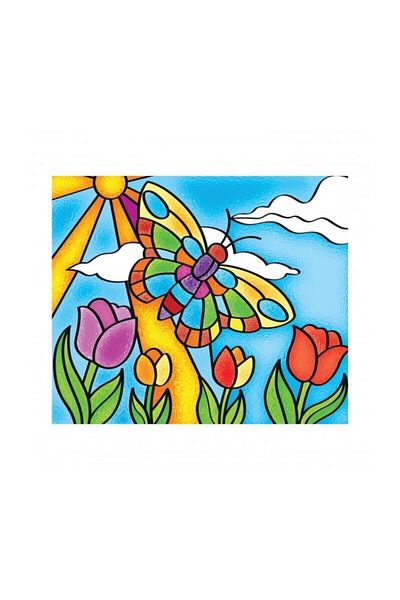 Kumtoys Glass Stained Glass Butterfly Pattern