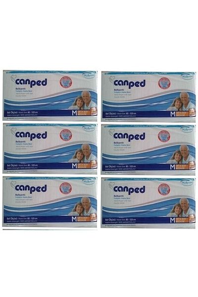 Canped Adult Waistband Polyethylene Patient Diapers M-Medium Size 180 Pieces
