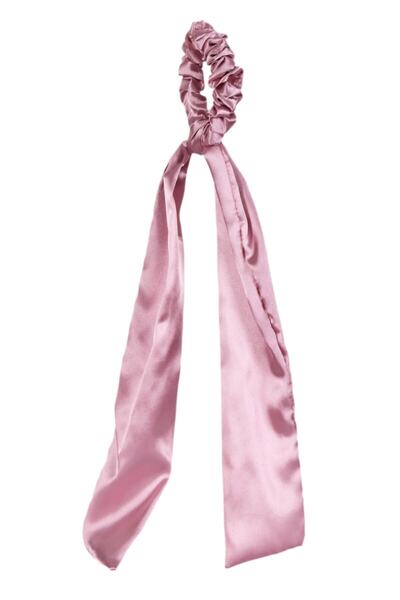 hahai accessories Hahai Women's Long Ribbon Model Satin Scrunchie Buckle