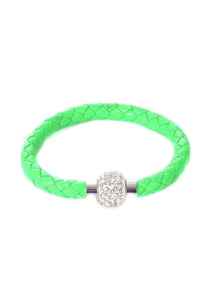 LABALABA Neon Green Colored Women's Bracelet - Steel Closure with Stone Detail