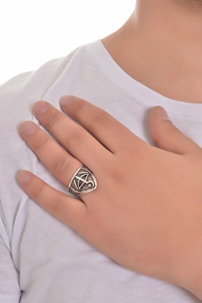 LABALABA ERKEK ANTİK GÜMÜŞ  OSMANLI MOTİFLİ YÜZÜK