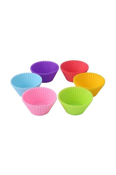 bimbambom Non-Stick Colored Silicone Muffin Mini Cake Mold 12 Pieces