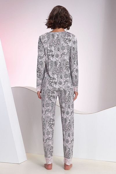 Sevim Set pijama cu nasturi florali pentru damă 