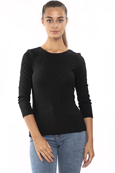 Miss Murem Women's Black Backless Wrap Blouse