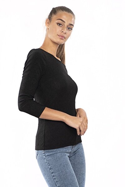 Miss Murem Women's Black Backless Wrap Blouse