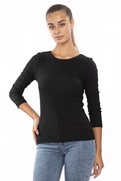 Miss Murem Women's Black Backless Wrap Blouse