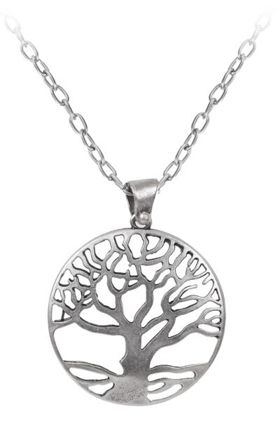 LABALABA Kadın Antik Gümüş Kaplama Hayat Ağacı Figürlü Kolye