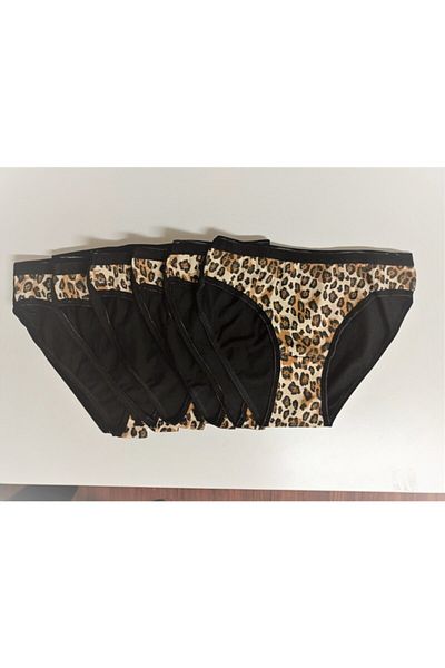 Tutku Chiloți de bikini negru leopard de damă