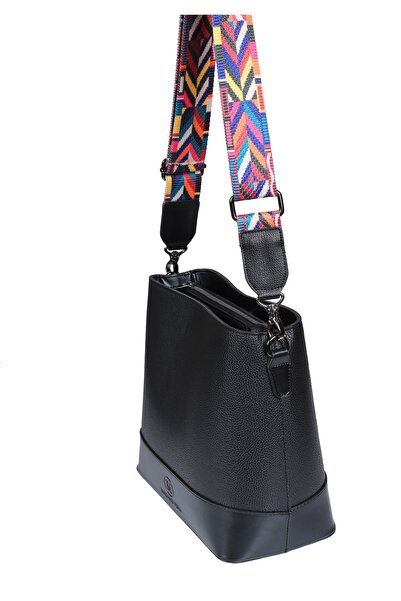HNB ÇANTA Women's Natural Black Crossbody Shoulder Bag