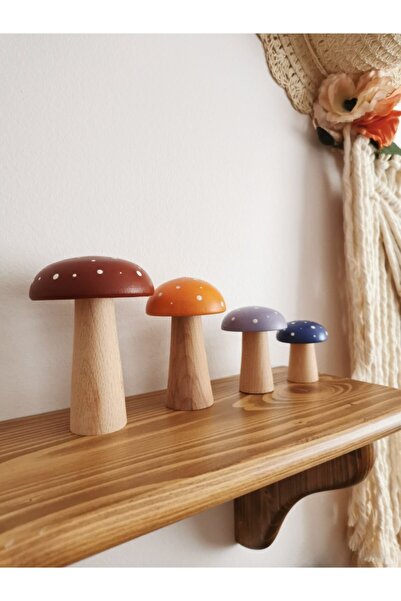 Mesu Ahşap Oyuncaklar Mesu 4'lü Waldorf Ahşap Retro Mantar Oyuncak Seti
