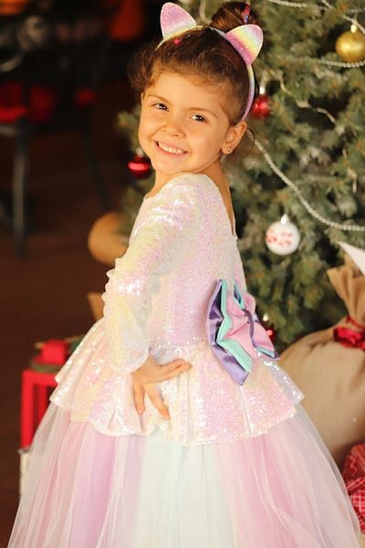 EYLÜL ELİF BUTİK Girl's White Sequin Dress