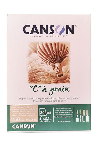 Canson Ca Grain Yellow Ochre Drawing Paper 30 Sheets 250g 21x29.7