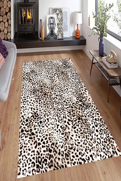 MODANOİVA Leopar Desenli Dijital Baskılı Halı Mrc1528