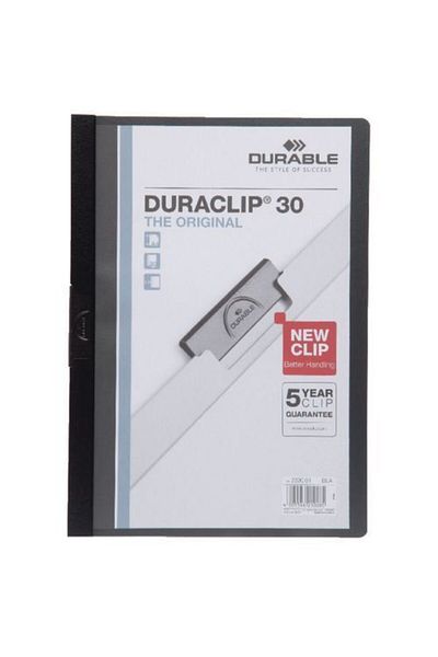 Durable 2200-s A4 Compressed File Duraclip 30 Pages with Center Clip Black (5 Pieces)