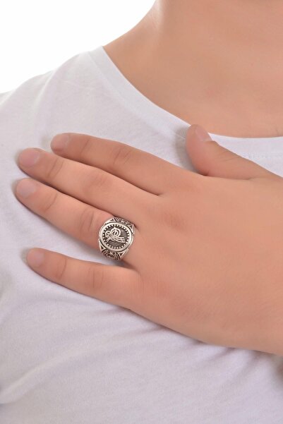 LABALABA ERKEK ANTİK GÜMÜŞ KAPLAMA OSMANLI TUĞRASI YÜZÜK