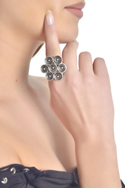 LABALABA KADIN ANTİK GÜMÜŞ KAPLAMA YÜZÜK