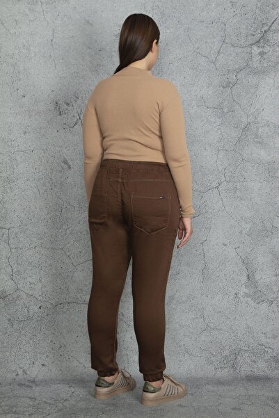 Şans Plus Size Pants - Brown - Relaxed