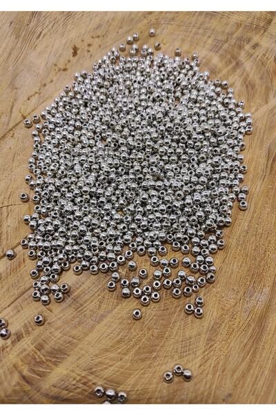 platin hediyelik 100 de grame de mărgele rotunde metalizate de culoare argint...