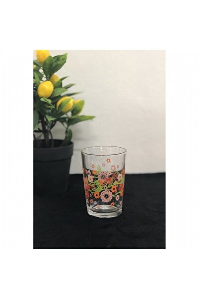 Bazarigo Lav Kırmızı Çiçek Desenli Su Bardağı Sb2632ed 22010