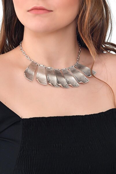 LABALABA KADIN ANTİK GÜMÜŞ KAPLAMA BOHEM KOLYE