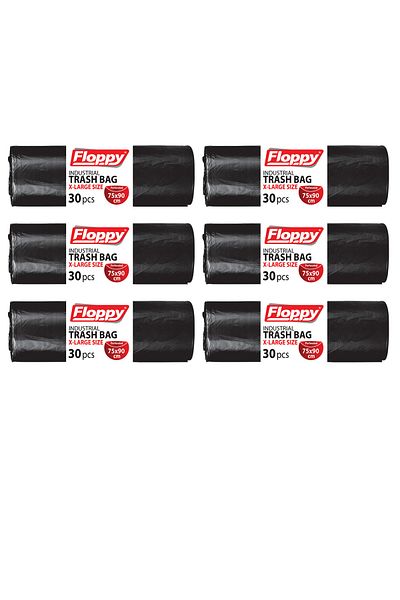 Floppy Heavy Industry Oversize Garbage Bag Black 75x90 Cm 70 Lt 30 Pcs 900 Gr 6 Pieces