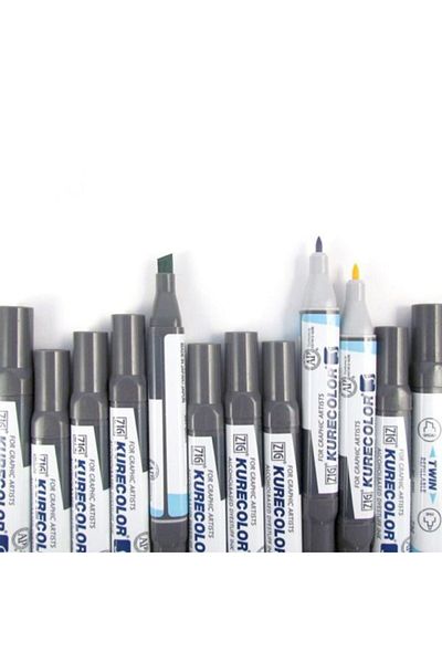 Zig Kurecolor Twin S Marker Pen 12 Color Set Brilliant Colors