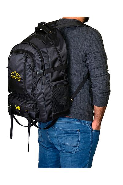 Strong Bag Unisex Black Large Size Backpack Mountaineer Bag Travel Camping Bag