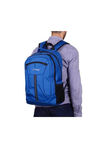 Strong Bag Geantă de școală albastră unisex Rucsac zilnic Geantă de călătorie