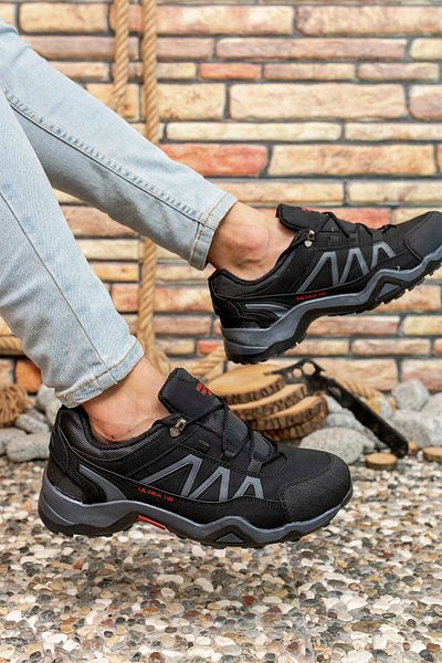 Riccon Μαύρα καπνιστά ανδρικά παπούτσια Trekking 0012T4000