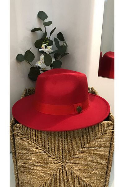 Mistik Aksesuar Women's Red Panama Hat