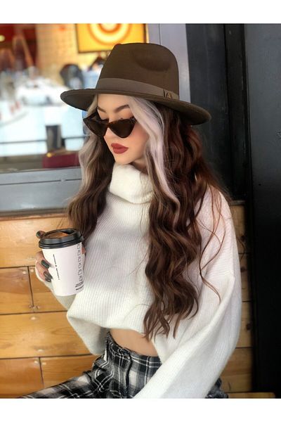Mistik Aksesuar Women's Khaki Panama Hat