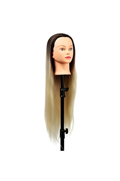 Peruk Market Manechin de antrenament pentru coafura maro / ombre platină + at...