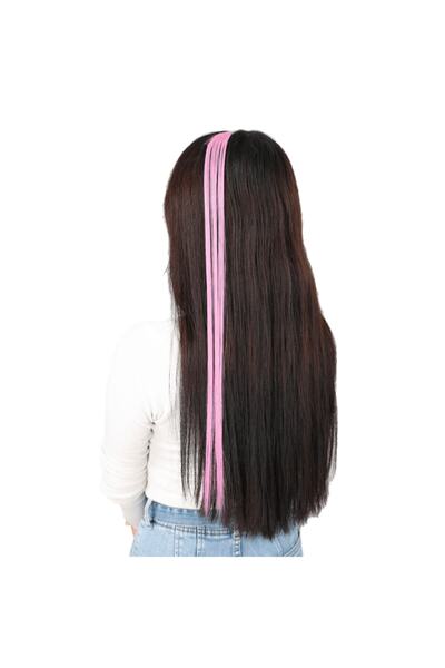 Peruk Market Powder Pink Colored Synthetic Single Snap